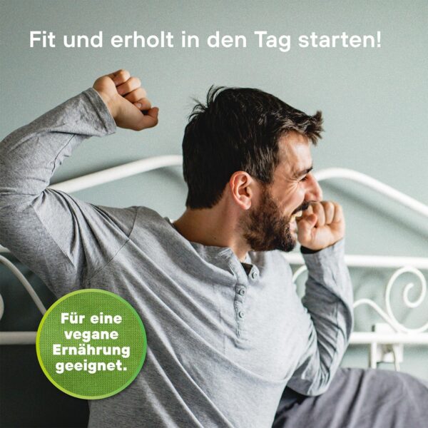 Gute Nacht | Einschlafhilfe – schnell ein- und gut durchschlafen | Mit natürlichem Melatonin, Tryptophan, Melissen- und Baldrianwurzelextrakt | EuRho® Vital – Made in Germany | 60 Kapseln – Bild 5