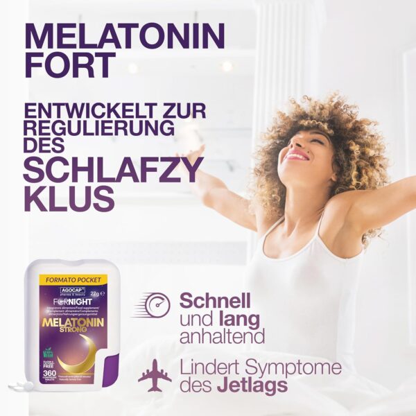 Melatonin, melatonin hochdosiert - 0,5mg. 365 melatonin pro Tag - optimal hochdosiert. Einschlafhilfe, schlafen, melatonin. Ohne unerwünschte zusatzstoff - deutschland registriert - Agocap – Bild 2