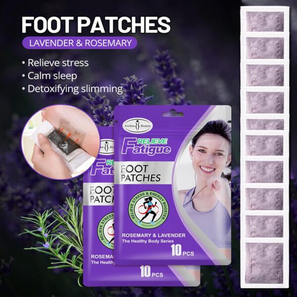 Lavendel Fußpflaster - 10 Stück Fusspflaster zur Entgiftung | Fußpflege-Pads zur Körperreinigung für Müdigkeitslinderung besseren Schlaf & Stressabbau, Natürliche Pflege für Frauen & Männer (Lavender) – Bild 4