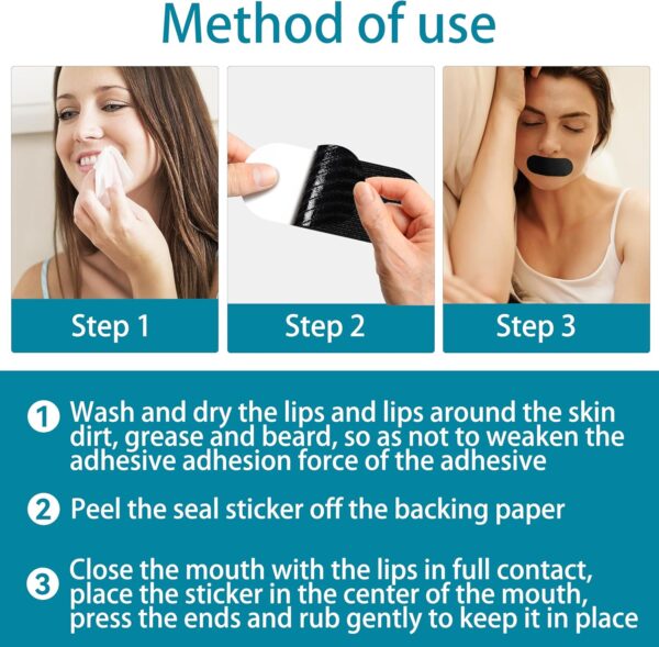 Mouth Tape, Mundpflaster Gegen Schnarchen, Mouth Tape for Sleeping Schnarchstopper, Verbessert Schlaf und Atmung, Für Männer und Frauen Geeignet, 30 Stück – Bild 7