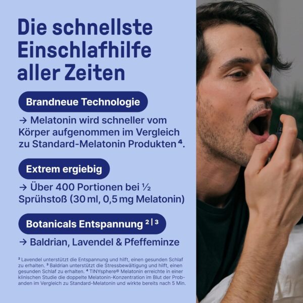 BRAINEFFECT Sleep Spray PRO - Das Ultimative Einschlafspray - 3 Mal schneller als andere Sprays - mit Revolutionärer TINYsphere® Technologie - Hochdosiertes Melatonin Spray - 7 Monatsvorrat – Bild 5