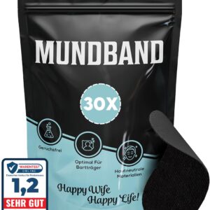 Perfekt-Schlafen24® 30x Starke Nasenpflaster gegen Schnarchen - 66x19mm - Besser schlafen ohne schnarchen & besser atmen für Sport (Schwarz)