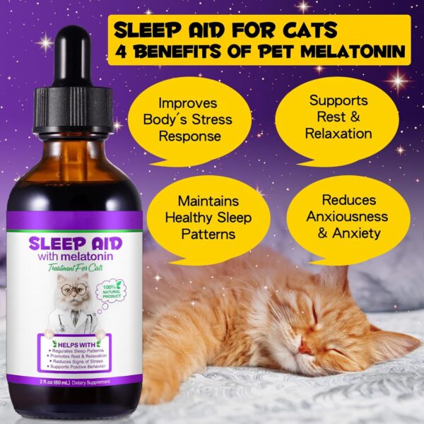 Melatonin für Katzen, Katzenschlafhilfe, Katze Melatonin fördert Entspannung & Tiefschlaf, Angst- & Stressabbau, geeignet für kleine bis große alle Katzen – Bild 5