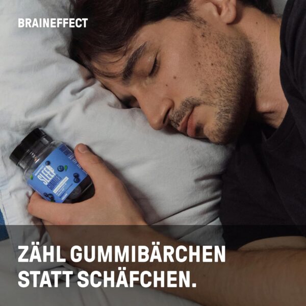 BRAINEFFECT Sleep Gummies (60 Stück) - Vegane Melatonin Gummies mit Blaubeergeschmack - Melatonin Gummibärchen für reduzierte Einschlafzeit – Bild 5