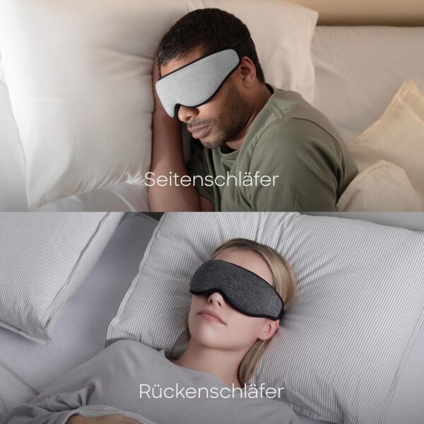 Ostrichpillow - Augenmaske | Ergonomische 3D-Maske | Passt Sich der Gesichtsform an | Maske zum Schlafen, Ausruhen, Entspannen | Blockiert Licht für Absolute Dunkelheit (Dark Night). – Bild 4