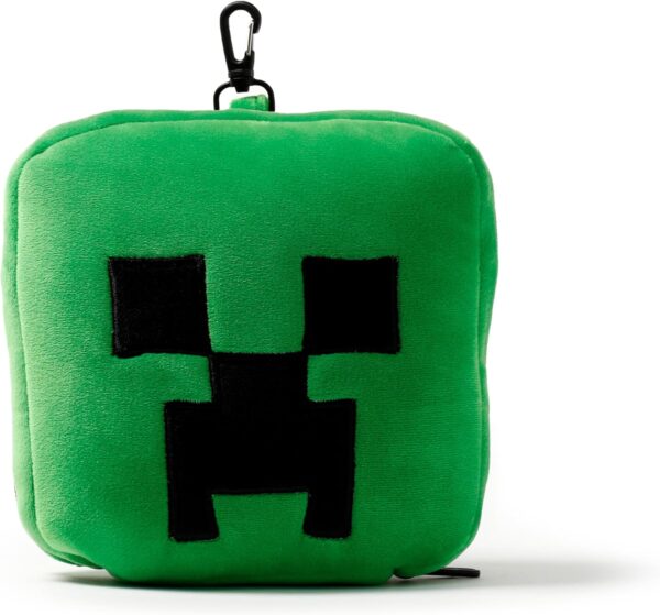 Puckator Relaxeazzz Minecraft Creeper Plüsch Reisekissen & Augenmaske Kopfstütze, Schlafkissen, Nackenkissen, Reisekopfkissen, Schlafmaske, Kinder & Erwachsene für Reise Auto, Zug Flugzeug Accessoire – Bild 4