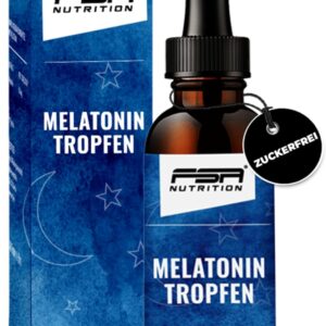 Melatonin Tropfen 50 ml - 0,5 mg bioaktives Melatonin pro Tagesdosis - auf Wasserbasis ohne lästigen Öl-Film im Mund - laborgeprüft - ohne Alkohol - vegan - FSA Nutrition