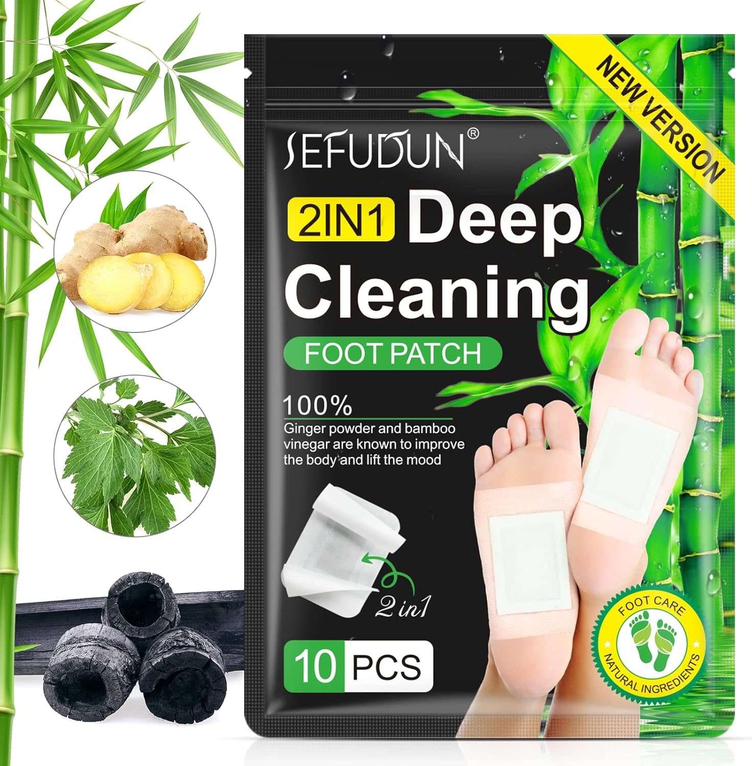 Fußschutz-Pflaster, tief reinigende, effektive Fußpolster, alle natürlichen Inhaltsstoffe für besseren Schlaf und Anti-Stress-Abbau, Ermüdung, steigert die Energie für die Fußpflege – 20 Pads – Bild 3