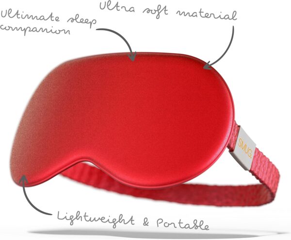 SMUG Schlafmaske für Männer und Frauen aus superweichem Satin | Weich, gesund & tiefer Schlaf | Sleeping Mask reduziert Falten, Augenringe | Hält Licht ab | Rot – Bild 5