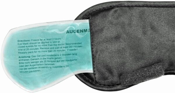 Schlafmaske mit Kühlkissen Schlaf Augenmaske Nachtmaske Schlafbrille mit verstellbarem Gummiband und Seiden-Touch Kühlpad hilft bei Migräne, Kopfschmerzen & Allergien – Bild 3