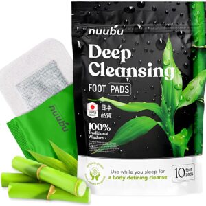 Nuubu Detox Fußpflaster (1-pack) für Stressabbau & Tiefschlaf 100% natürliche Fußpads mit Bambusessig und Ingwerpulver zur Entfernung von Giftstoffen und Reinigung des Körpers