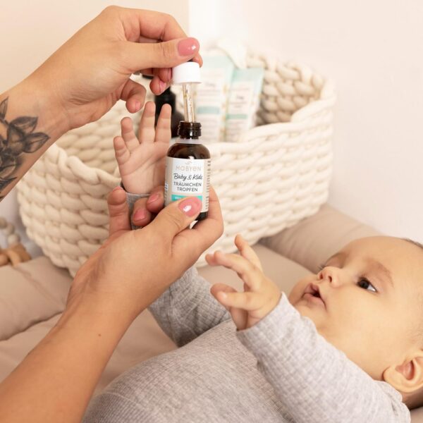 MABYEN Träumchen Tropfen 30ml | ohne Melatonin - pflanzliches Nahrungsergänzungsmittel Baby - Frei von Alkohol, Laktose, Gluten – Bild 4