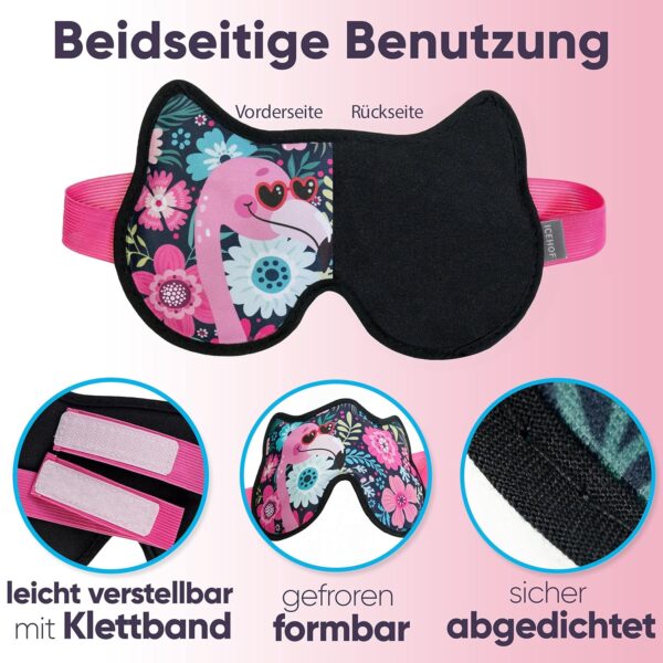 ICEHOF Augenmaske Kühlend Kühlpads Augen - Angenehme Oberfläche, mit Kühlgel - Kühlbrille für die Augen als Migräne Maske oder Schlafmaske kühlend - Mit Aufbewahrungsbeutel – Bild 4