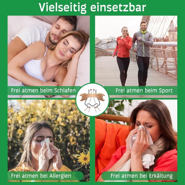 Perfekt-Schlafen24® 120 x Nasenpflaster gegen Schnarchen - 66x19mm - Anti Schnarch Nasenstrips - Besser schlafen ohne schnarchen & besser atmen für Sport - Snoring Nose Strips – Bild 6