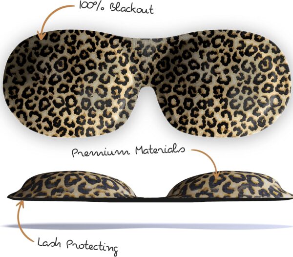SMUG Schlafmaske für Männer und Frauen 100% Verdunkelung | Passt bei verlängerten Wimpern | 3D-geformtes Design für tiefen Schlaf | Klettverschluss für Komfort & Justierung | Tiermuster – Bild 2